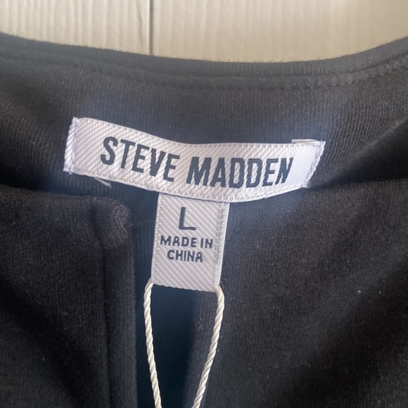 Steve Madden black bodysuit size L new with tags snap bottom - Picture 3 of 7
